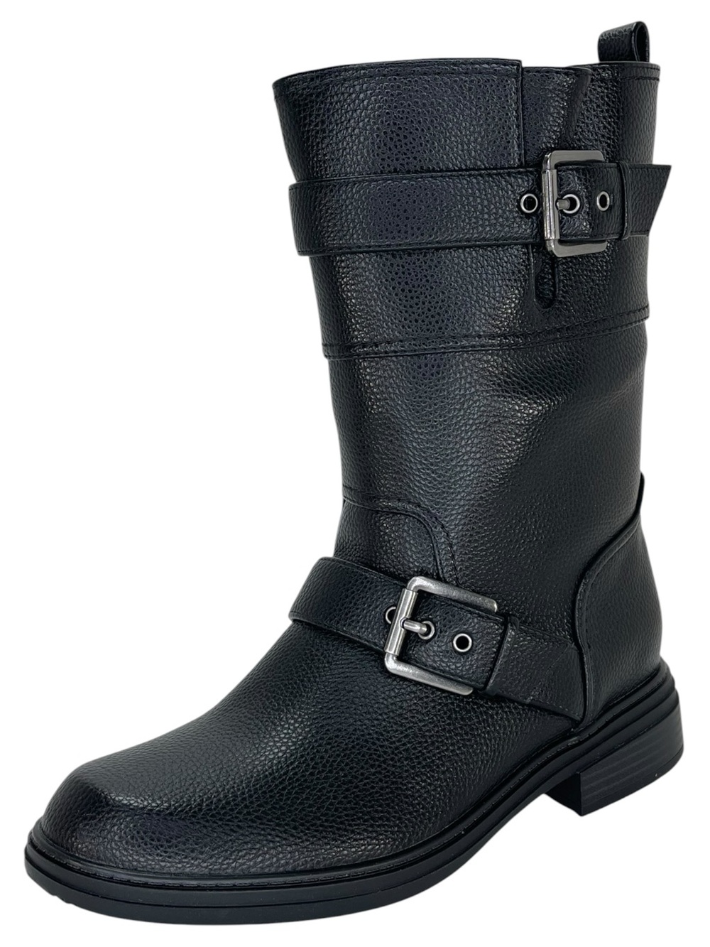 Naturalizer Latoya Black Pebbled Faux Leather Mid Calf Womens Boots Size 9W - Picture 3 of 12
